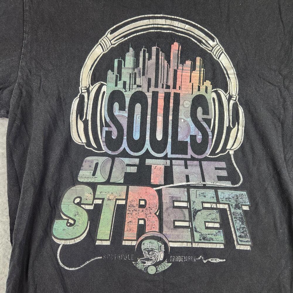 Southpole Souls Of The Street Shirt Mens XL Black Graphic Music Streetwear Retro